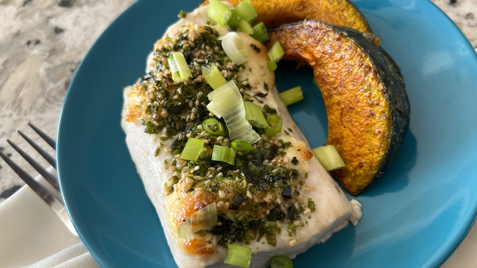 Furikake Mahi Mahi with Roasted Kabocha Squash